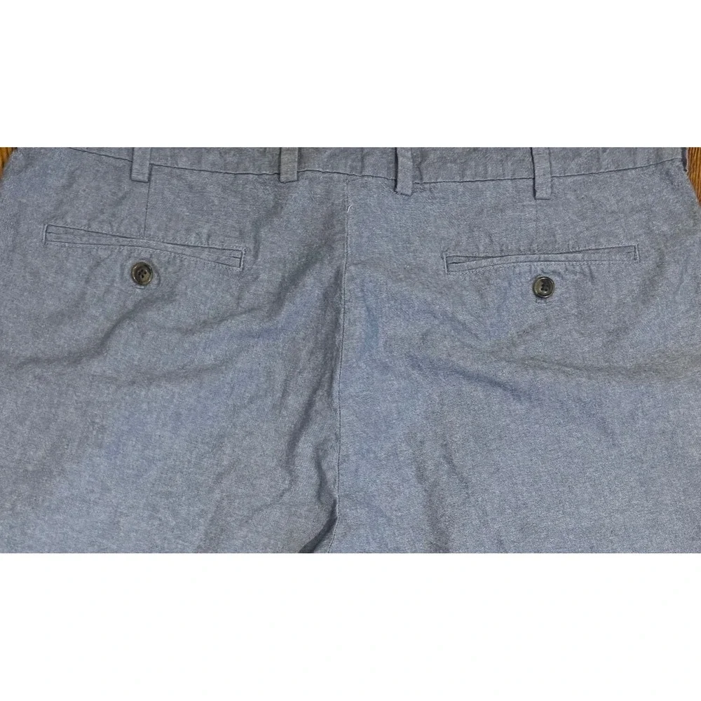 Brooks Brothers Chino Shorts Blue Chambray Cotton Mens W38